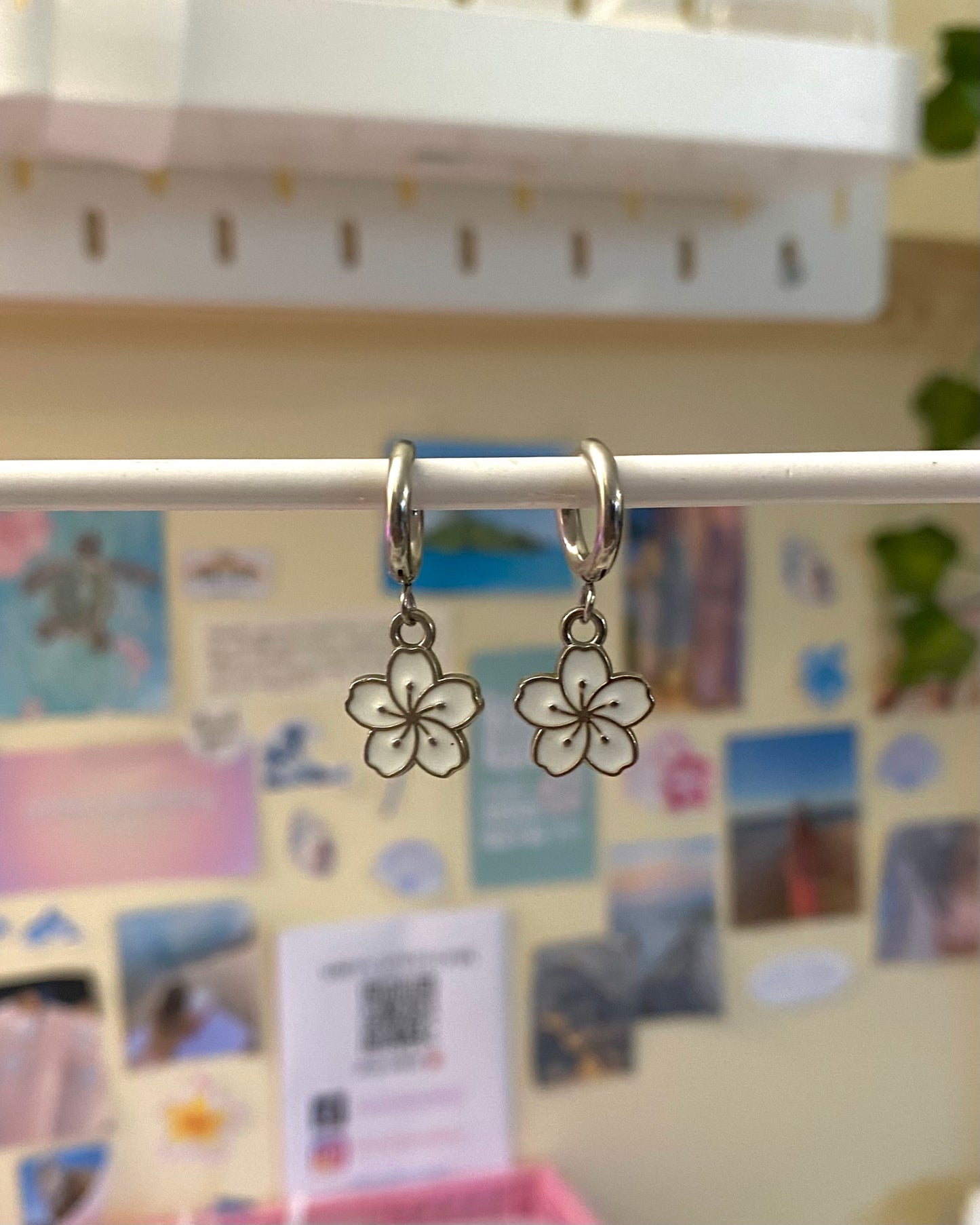 Silver Hibiscus Earrings