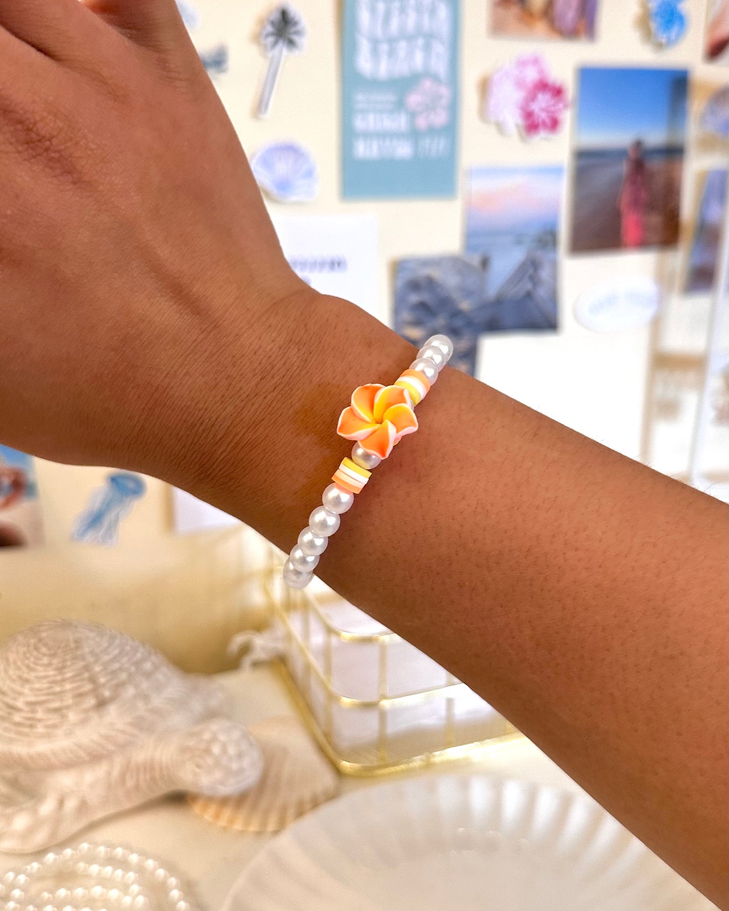 Hibiscus Pearl Bracelet