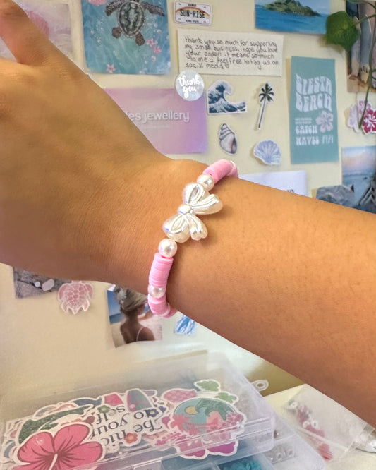 Pink Angel Bow Bracelet