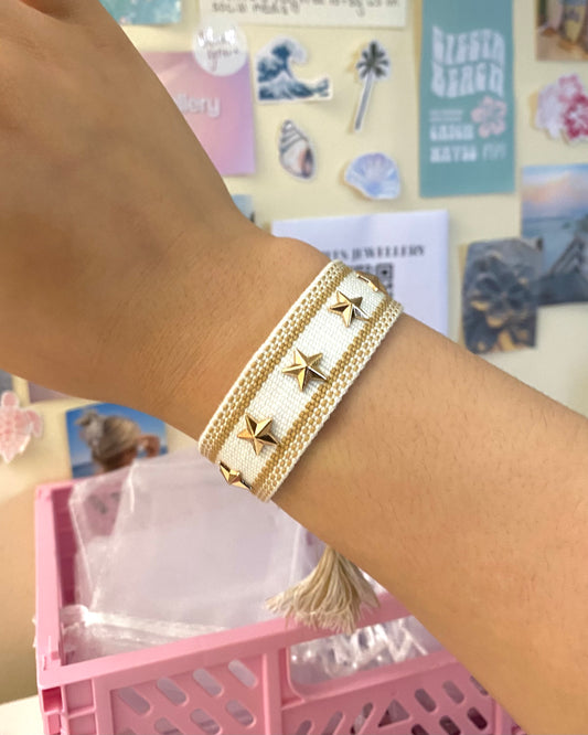 Gold Star Fabric Bracelet