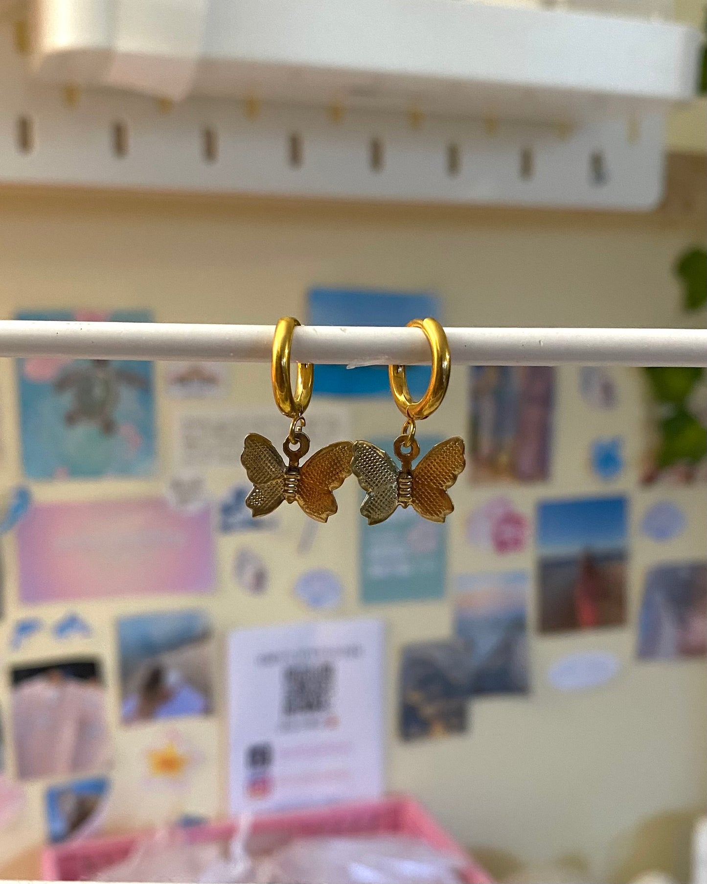 Gold Butterfly Earrings