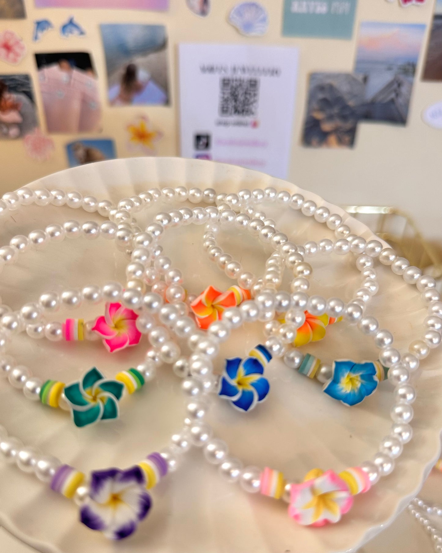 Hibiscus Pearl Bracelet