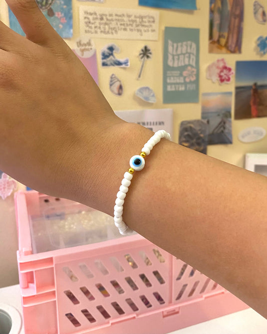 White Evil Eye Bracelet